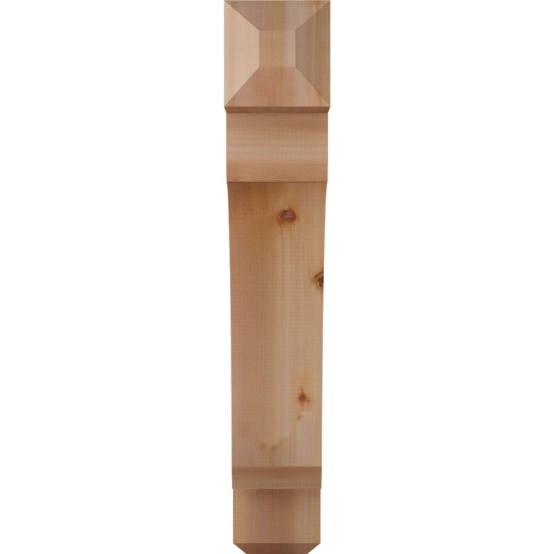H Support en bois / corbeau, Western Red Cedar (Smooth), H 36 po x l 5,5 po x P 28 po