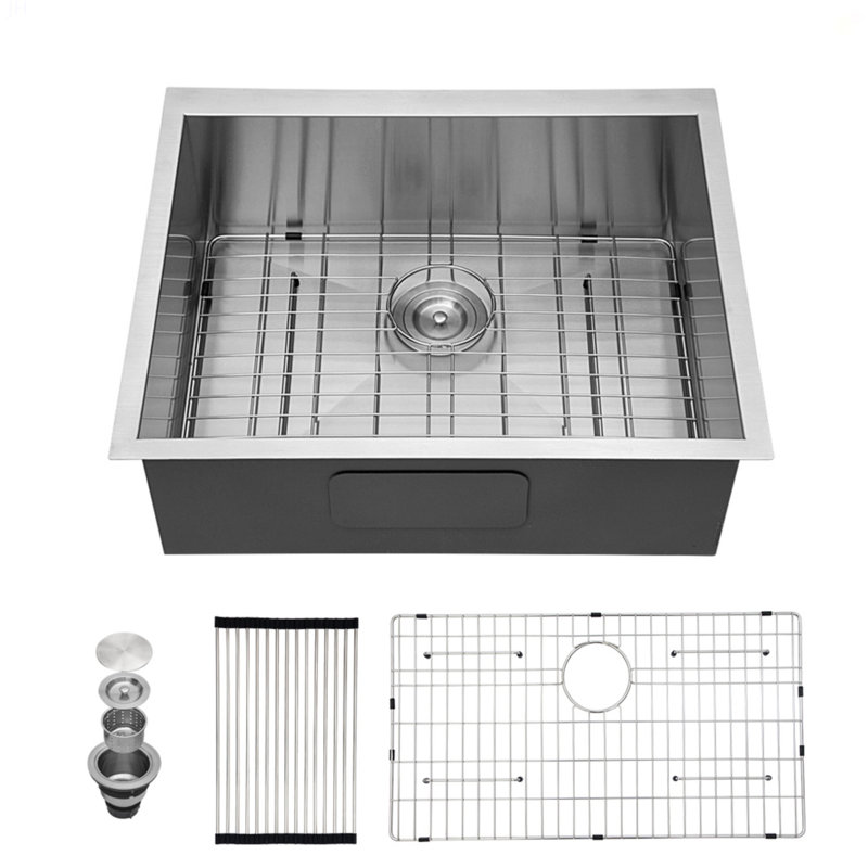 25 Inch Undermount Sink - 25"X22"X9" Undermount Stainless Steel Kitchen Sink 18 Gauge 9 Inch Deep Single Bowl Kitchen Sink Basin