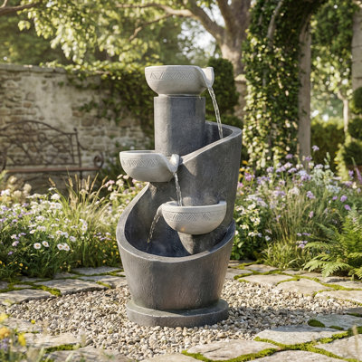 Outdoor Fountain with Lights