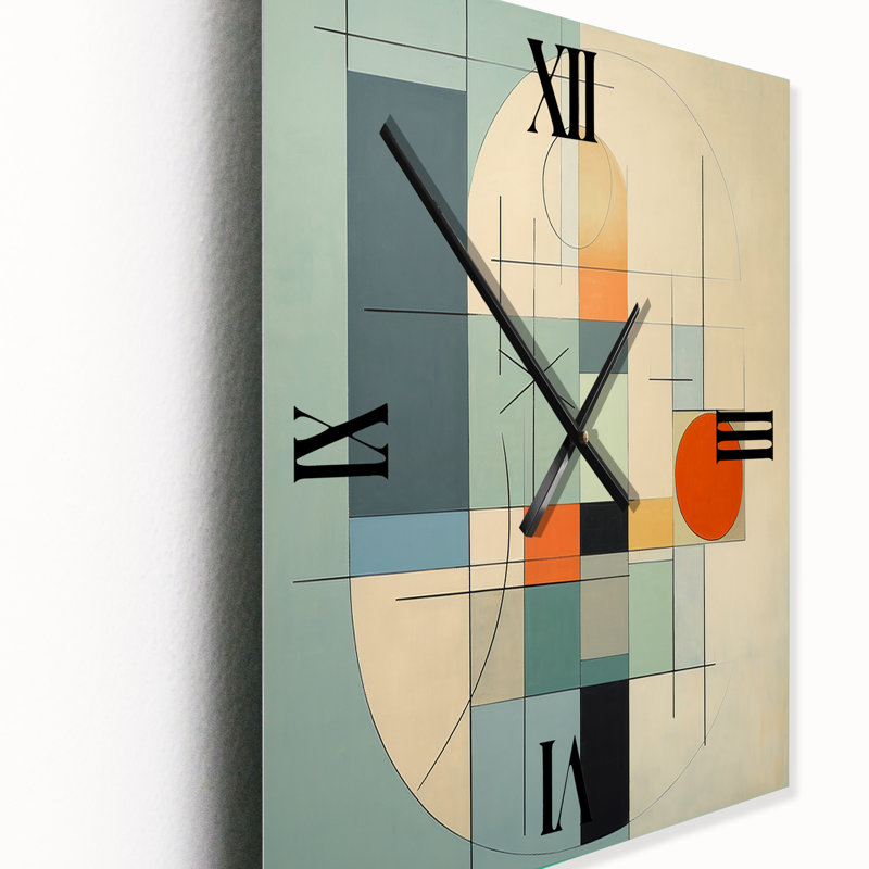 Horloge murale abstraite Serendipity Mid-Century Geometrics II, Grand