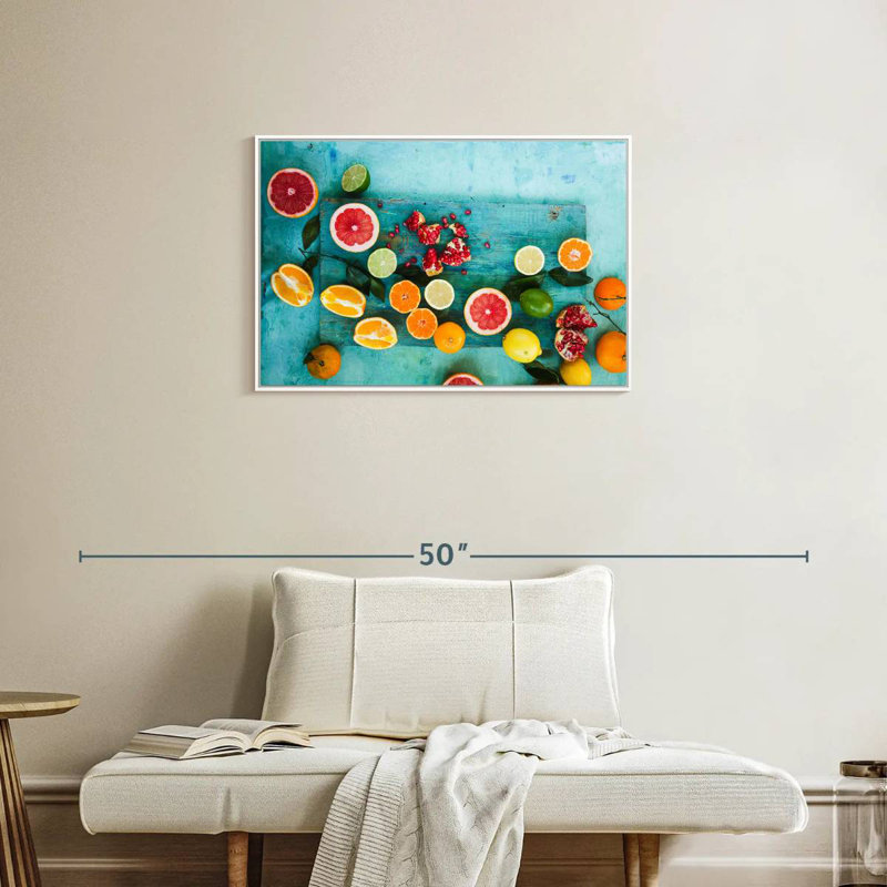 Agrumes naturels, Cadre flottant blanc, 31 po x 21 po