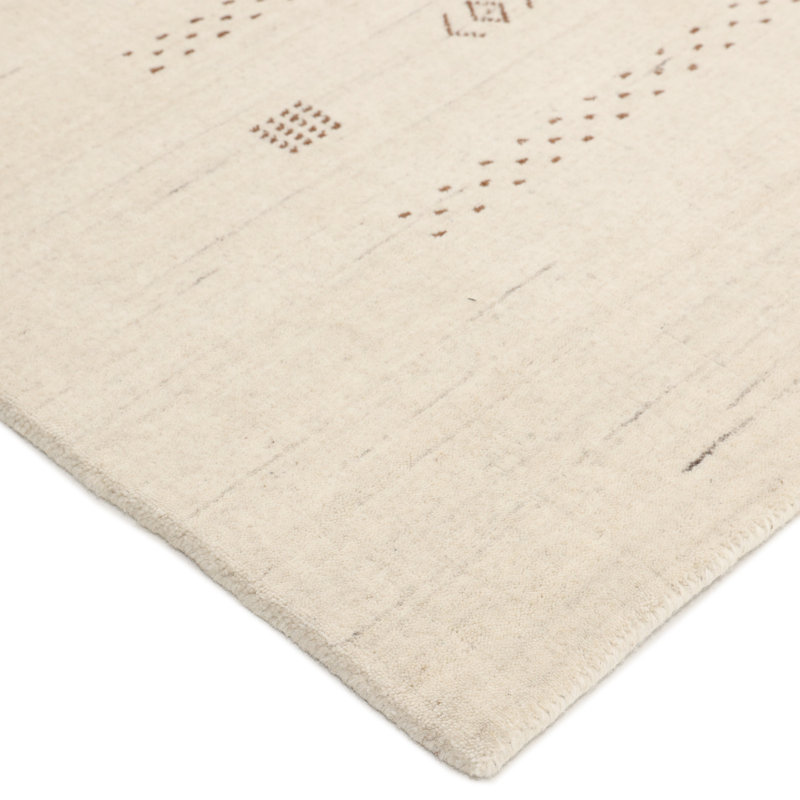 Simi Hand Knotted Cotton/Wool Southwestern Area Rug, Snow, Rectangle 9' x 12'