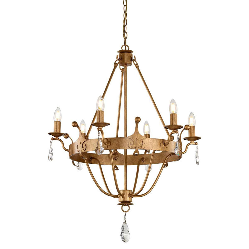 Augill 6 - Light Waggon Wheel Chandelier