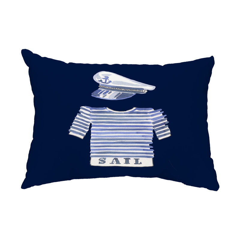  Captain Shirt Outdoor Rectangular Pillow Cover & Insert, Navy Blue
