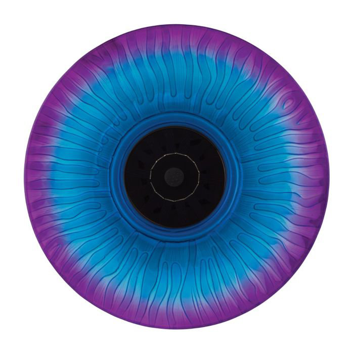 18" Purple and Blue Glass Solar Fountain Birdbath with Stand