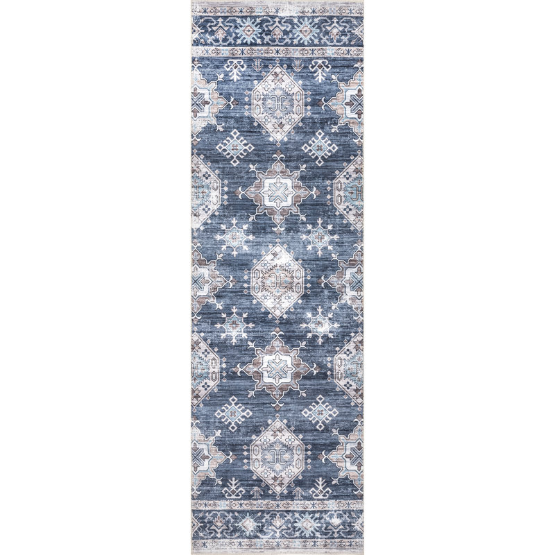 Tapis rétro délavé Finley Finin Finley, Tapis de couloir 2 pi 6 po x 8 pi