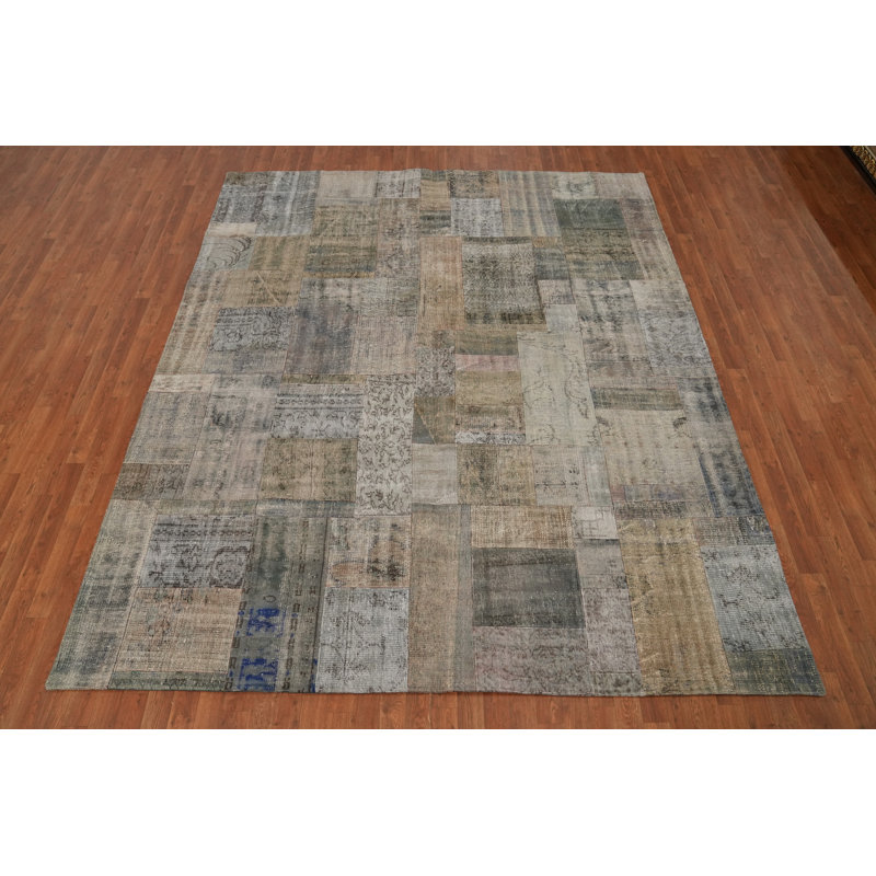 Geometric Patchwork Distressed Area Rug 8x10