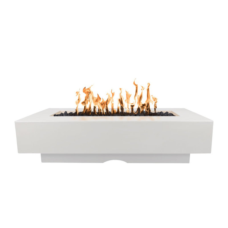 Del Mar Concrete Fire Pit, 15" H x 96" W x 28" D, Limestone, Natural Gas