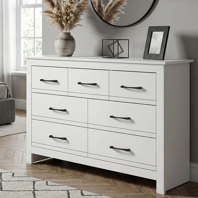 Limestone 7 - Drawer Chest of Drawers, White