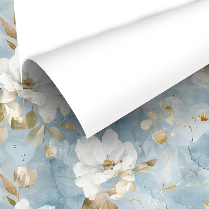 Rouleau de papier peint à motif floral doré rétro chinois