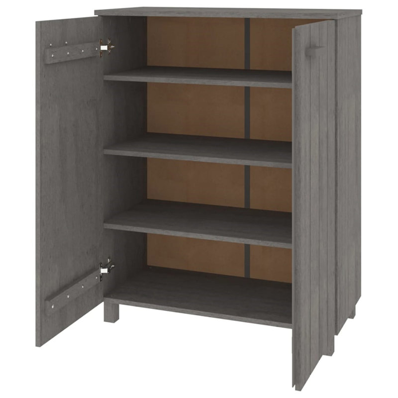 Jezelle 16 Pair Shoe Storage Cabinet, Light Grey