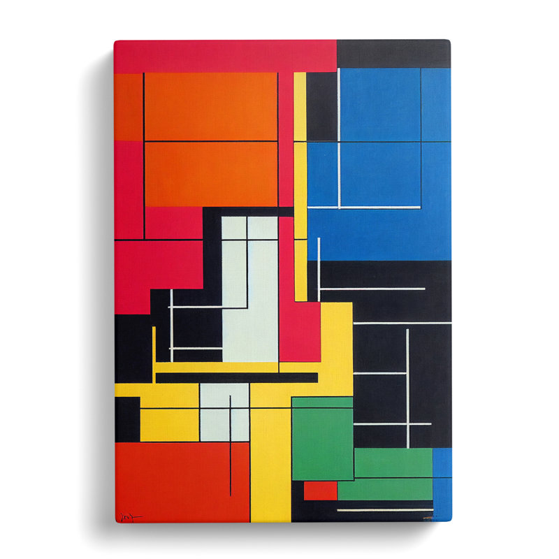 Bauhaus Abstract Art No.7 - Wrapped Canvas, 50cm H x 35cm W x 3cm D