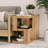 Farmhouse Geometric Wood End Table With 3-Layer Cube Design-2002034200