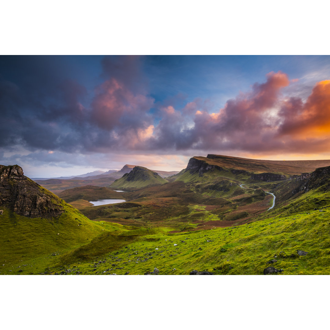 Sonnenuntergang am Quiraing von Schroptschop - Kunstdrucke auf Leinwand ohne Rahmen