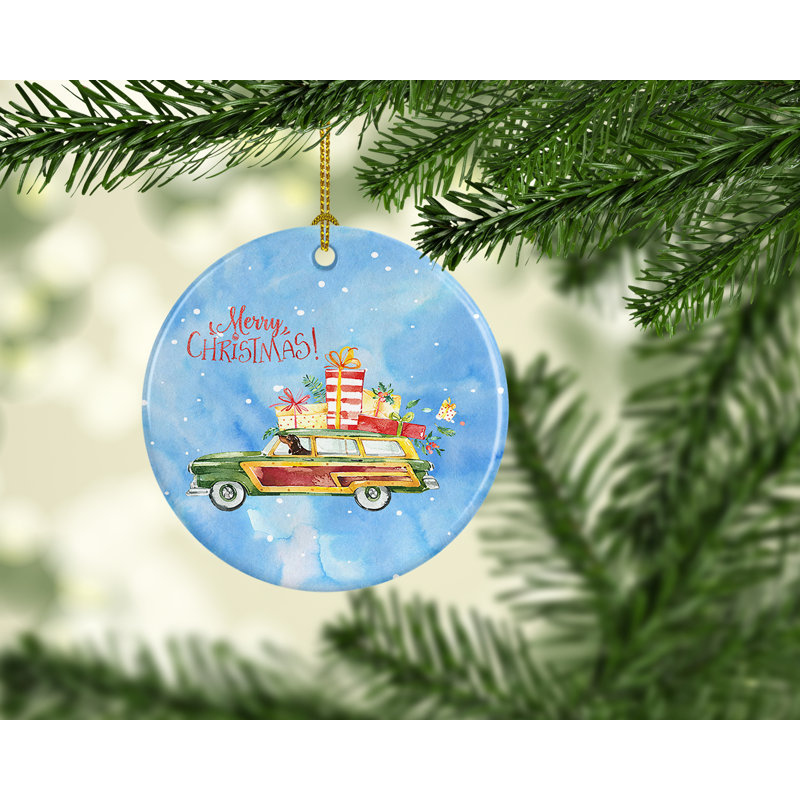 Ornement suspendu Merry Christmas, Teckel