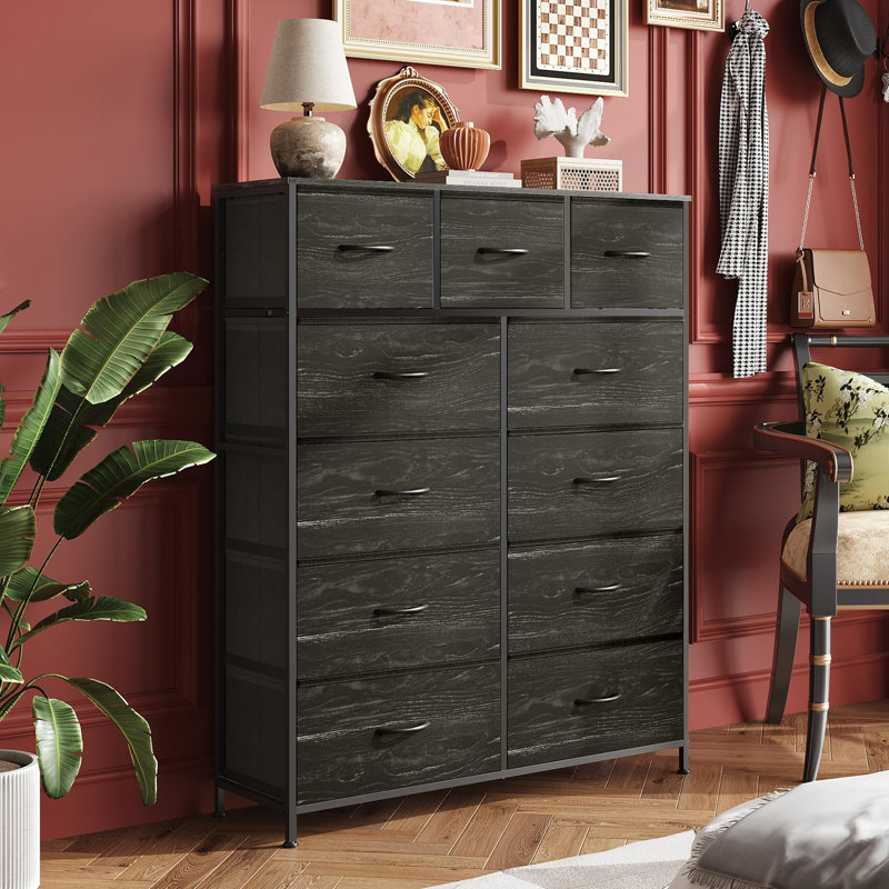 Xinyan Steel 39.6'' W 11 - Drawer Dresser, Charcoal