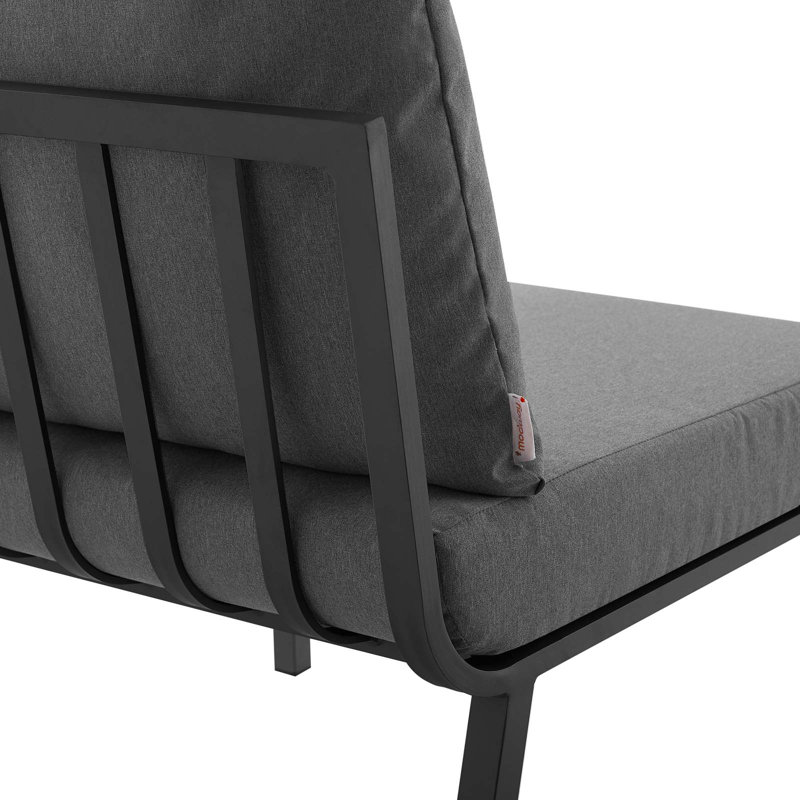 Riverside 5 Piece Outdoor Patio Aluminum Set, Charcoal, Gray