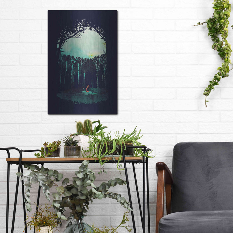Ebern Designs 'Deep In The Forest' by Robert Farkas, Metal Wall Art, 24"x36", 16" H x 12" W 