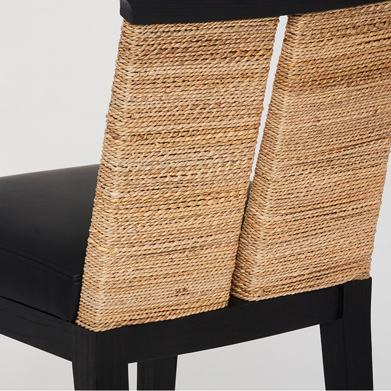 Reed Counter Stool, Black Seat/Black Frame