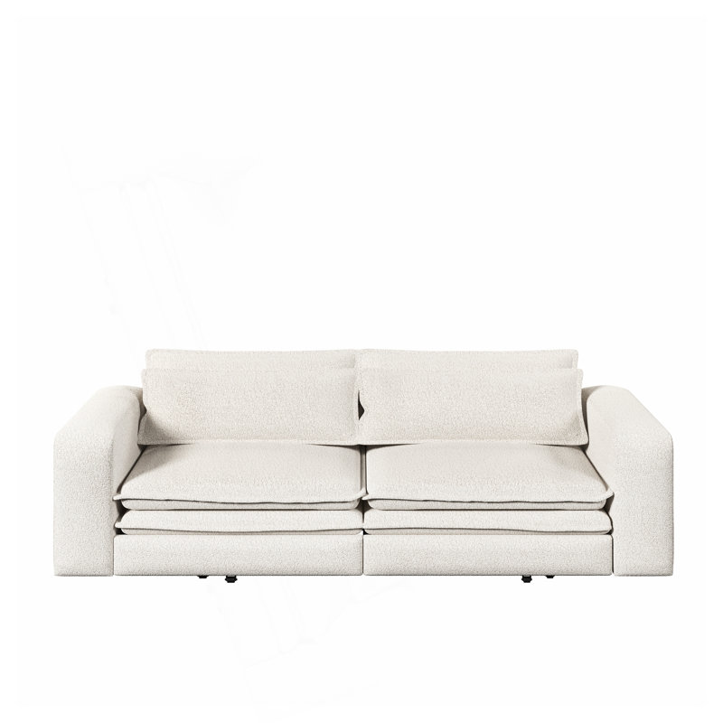 Canapé-lit 93 po pour très grand lit, canapé-lit escamotable, canapé-lit convertible 3 en 1, méridienne, canapé-lit à 3 places avec 2 coussins lombaires pour le salon, un appartement, un bureau, un bureau, beige
