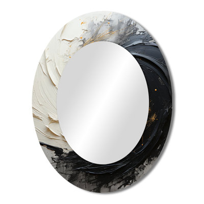 Infinite Motion IV - Abstract Oval Decorative Mirror On Metal