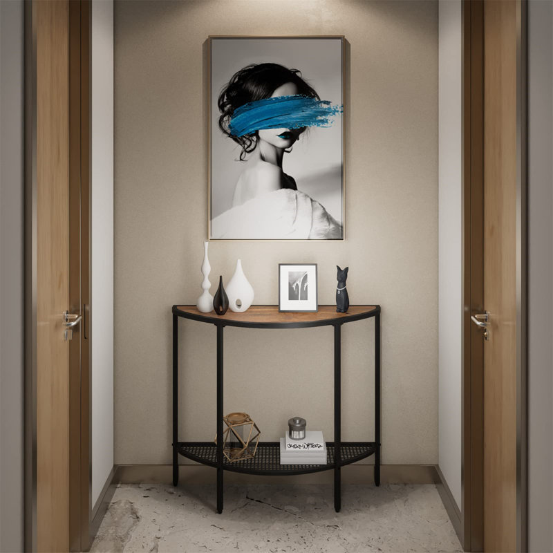 36.22'' Console Table, Brown, Black