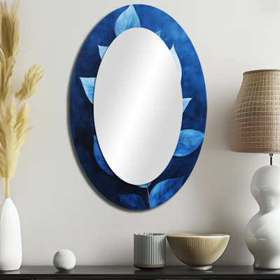Grand miroir mural ovale en métal Echoes Of The Forest Floor III