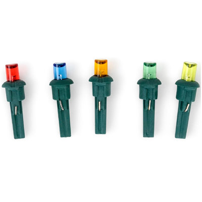 Tupkee 5 LED Net Light Shimmering Twinkle Replacement Bulbs, Multi-Color M5 NUB, Red, Green, Blue, Yellow, Amber