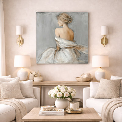 «Graceful Silence - Romantic Woman», art mural sur toile tendue