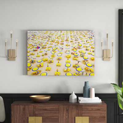Yellow Umbrellas - Wrapped Canvas Print