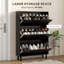 Armoire à chaussures moderne et étroite avec 3 tiroirs rabattables pour 24 paires de chaussures