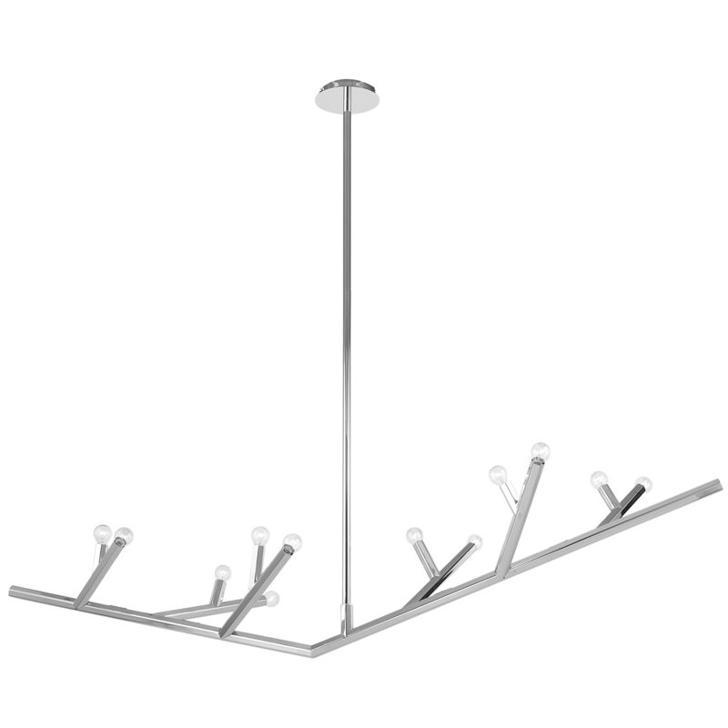 12 - Light Chandelier, Polished Nickel