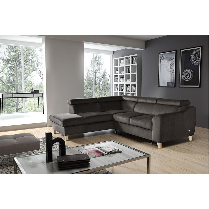 Avajane 4 Seater Sofa Bed, Dark Grey, Left Hand Facing, Yes
