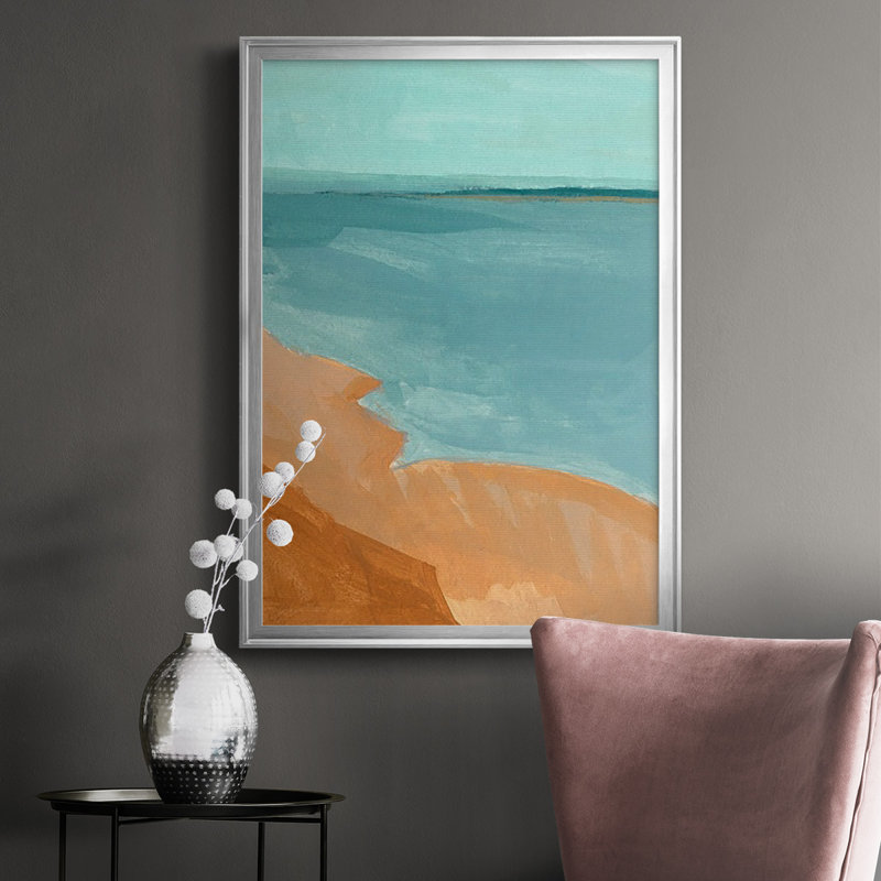 Out on the Sandbar II - Imprimé, H 42,5 po x l 30,5 po x P 1 po, Papier avec cadre argenté