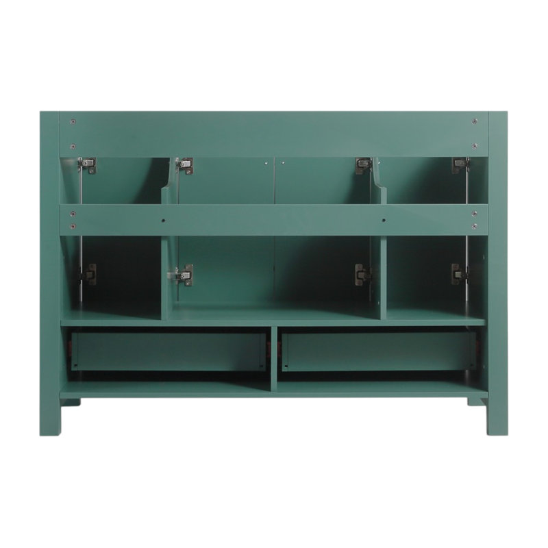 Ensemble de meuble-lavabo simple autoportant 48 po avec comptoir en céramique 48 po, assemblage requis, Vert