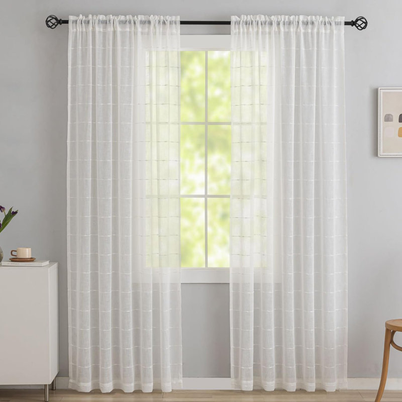 Rideaux transparents blancs 84 po
