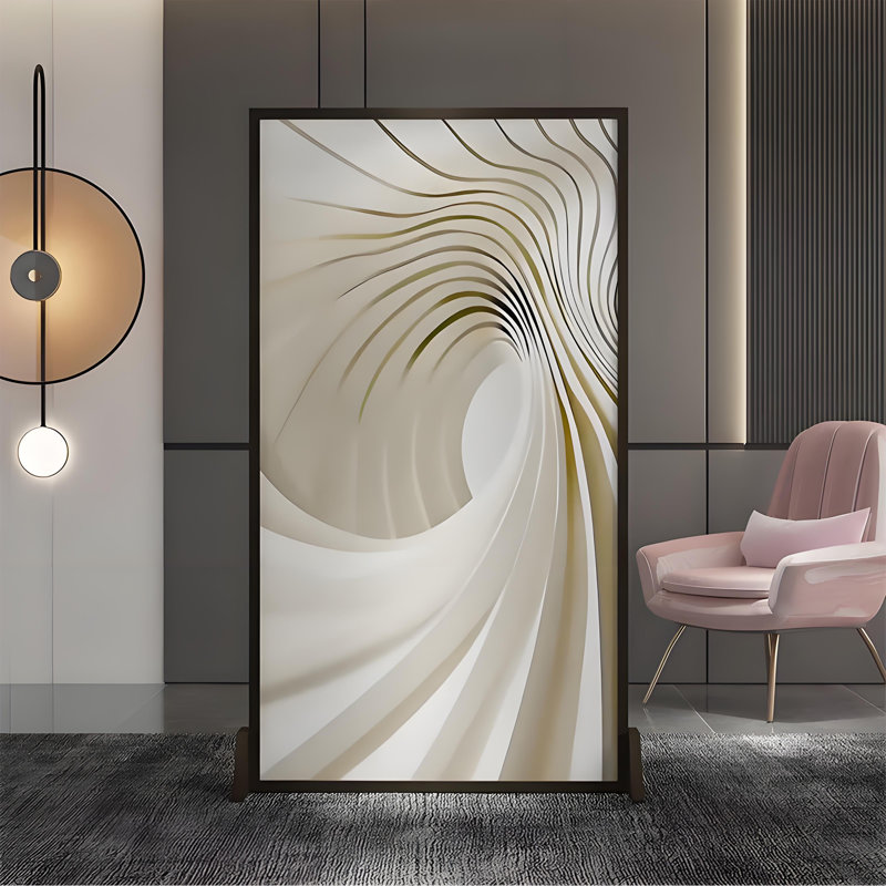 Cloison moderne en tissu minimaliste, H 70,87 po x l 55,12 po x P 1,57 po