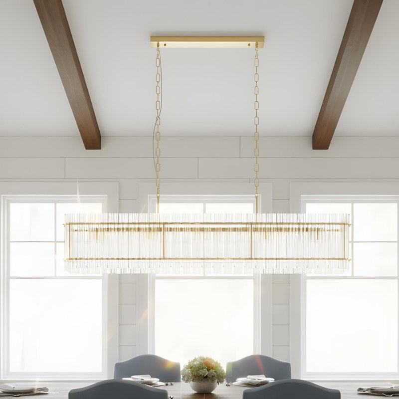 Lustre en cristal moderne moderne, luminaire en cristal doré 10 lumières, luminaire suspendu contemporain pour salle à manger, salon, îlot de cuisine