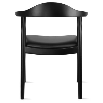 Hashimoto Genuine Wood Dining Arm Chair – Open Back PU Leather Seat, Mid‑Century Modern Accent Chair