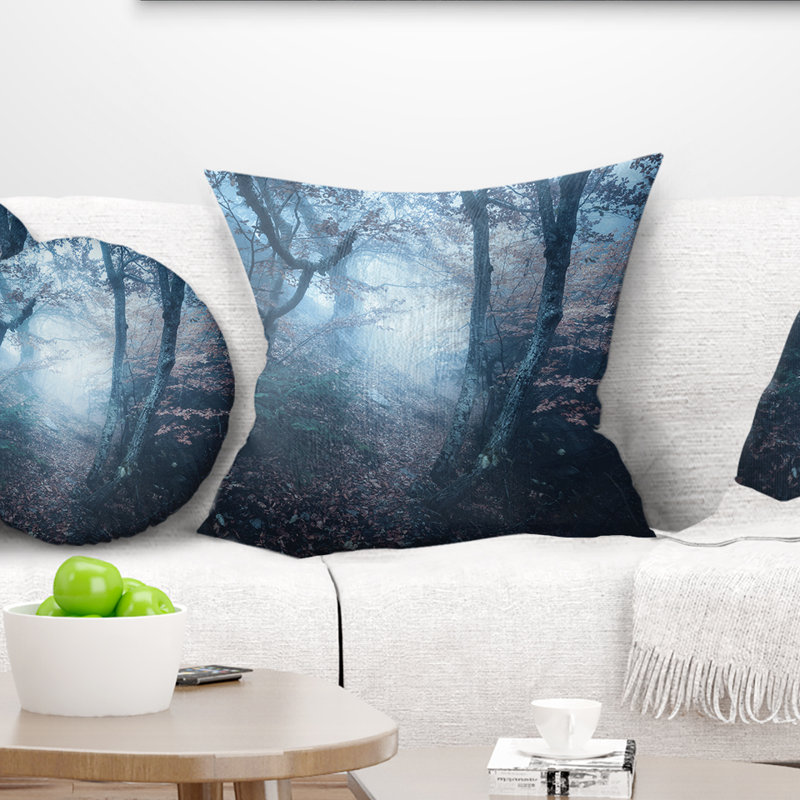 Coussin paysage d'automne en forêt, 16 po x 1 po, Coussin décoratif