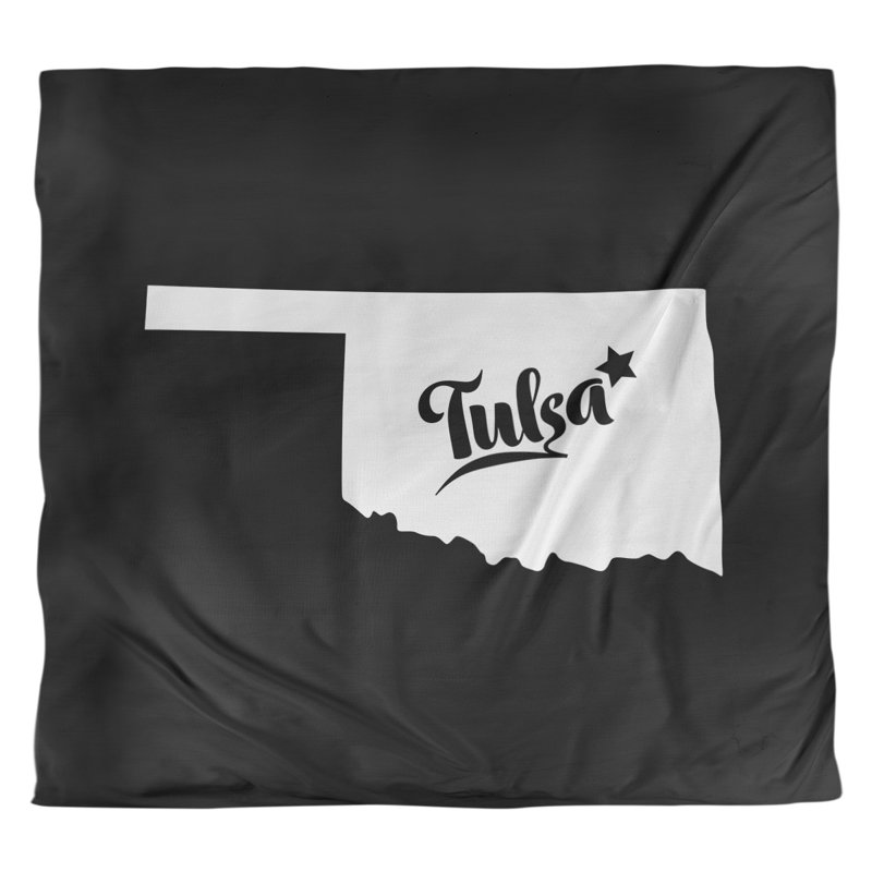 Housse de couette Tulsa Oklahoma, Housse de couette pour très grand lit, Noir, Microfibre