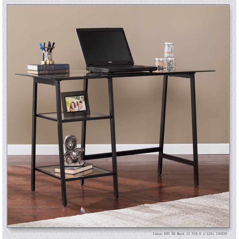 Bureau noir en métal / verre Avery