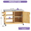 Chariot-bar l 53,7 po avec comptoir et rangement en acier inoxydable