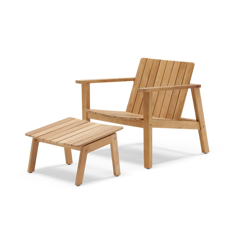 Neighbor Low Chair w/ Ottoman, Teak