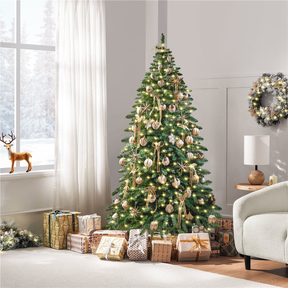 Pre-lit Lush Christmas Tree with LED Lights The Holiday Aisle® 