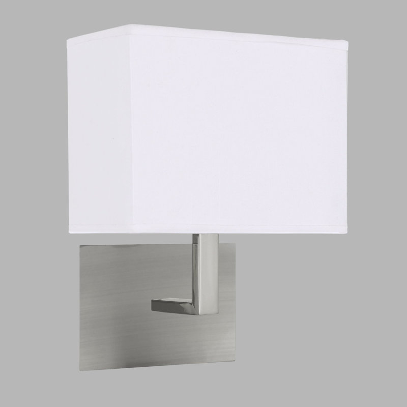 Branam Armed Sconce, Satin Silver, White