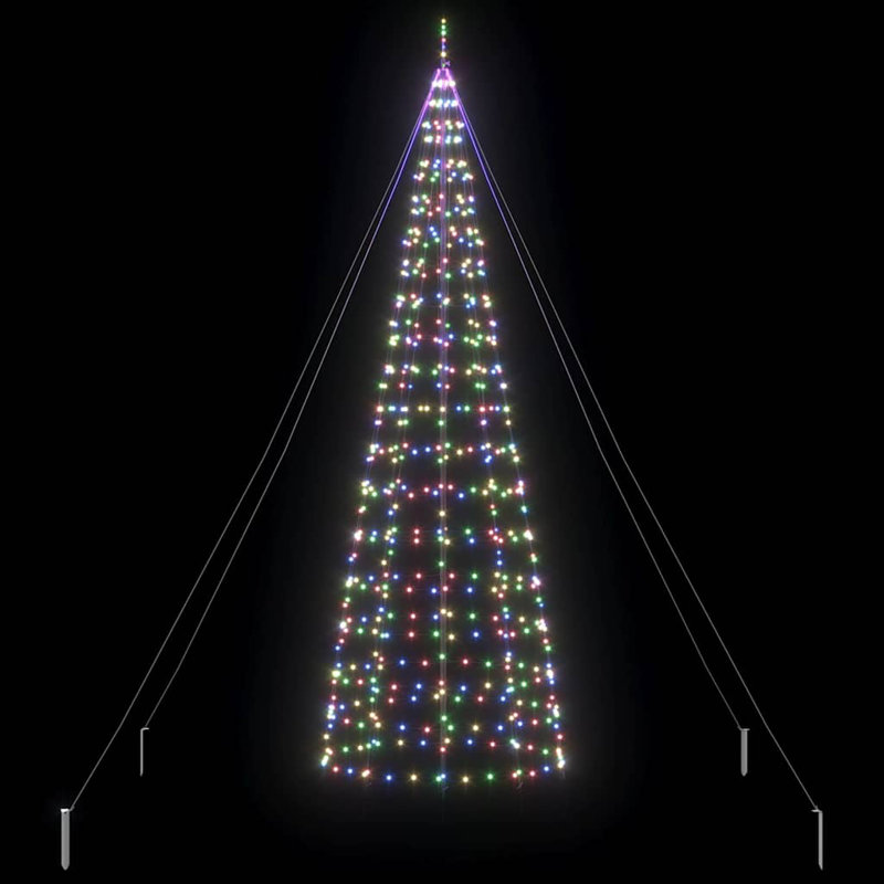  LED Christmas Tree with Ground Spikes 400 cm Iron, Multicolour