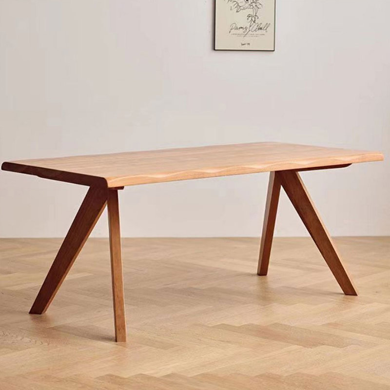 Modern Cherry Rectangular Solid Wood Dining Table, 29.53"H x 94.49"L x 31.5"W