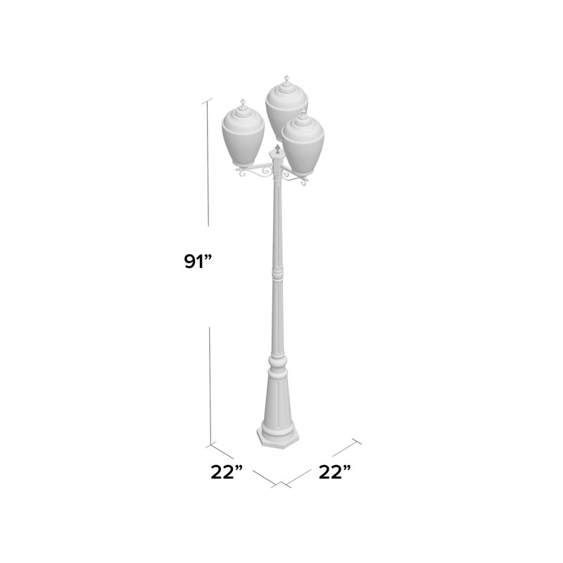 Quinton Lamp Post (Full), Opal