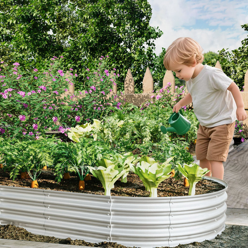 Raised Garden Bed Kit, Galvanized Planter Raised Garden Beds For Outdoor For Vegetables,Flowers &Herbs, Heavy Duty, Rust-Resistant, Easy Assembly